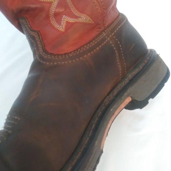 Ariat men\'s size 9 EE brown wide width steal toe work boot main image 6